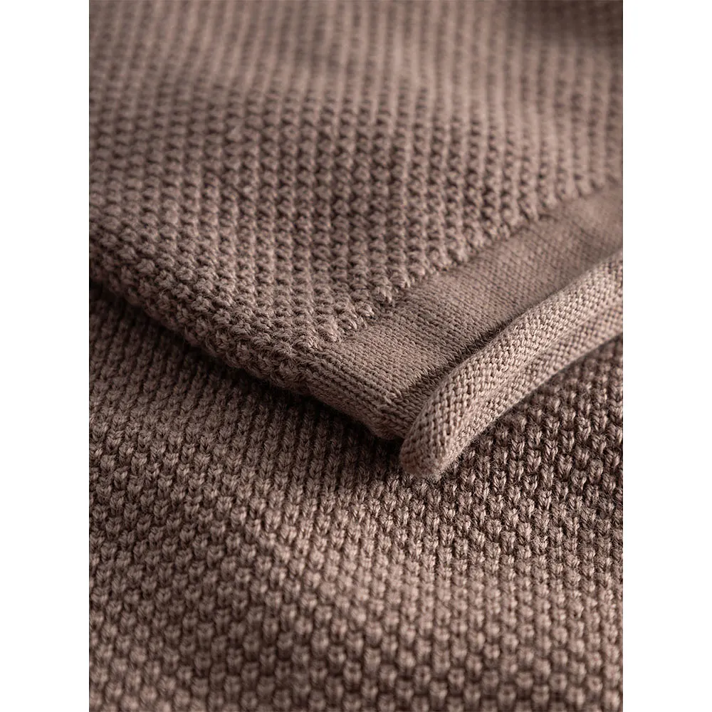 Cotton Crew Neck Knit With Roll Edge - GOTS/Vegan