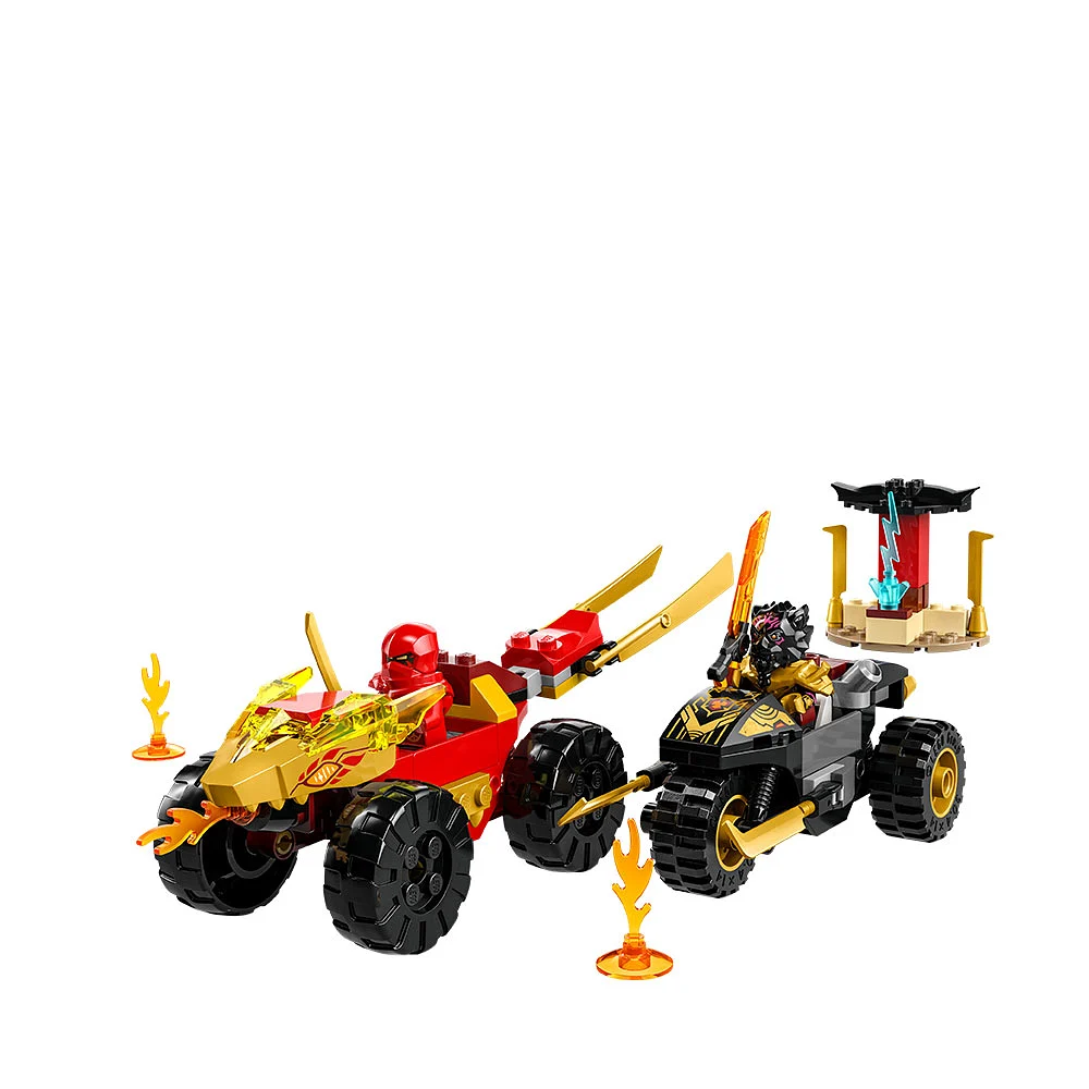 NINJAGO® Kais och Ras bil- och motorcykelstrid 71789 Bygg- och lekset