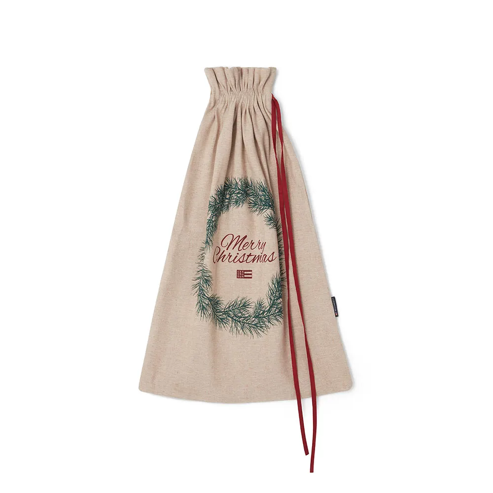 Gift Sack Jute/Cotton Christmas