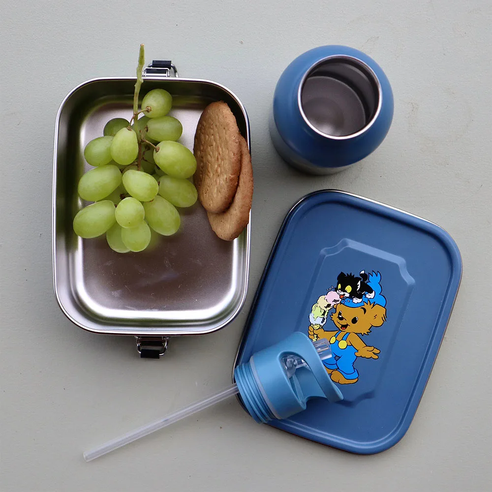 Bamse, Lunchlåda i plåt, petrol-blå