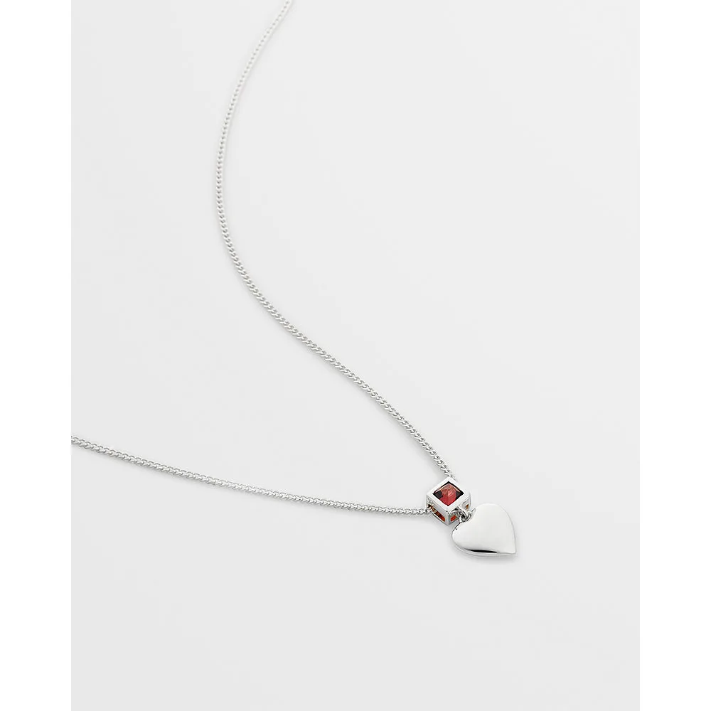 Young At Heart Necklace Silver Garnet