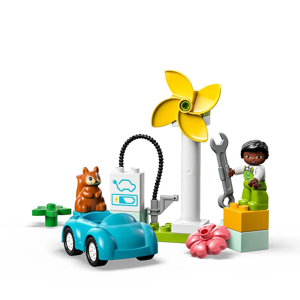 DUPLO® Town Vindkraftverk och elbil 10985 Bygg- och lekset