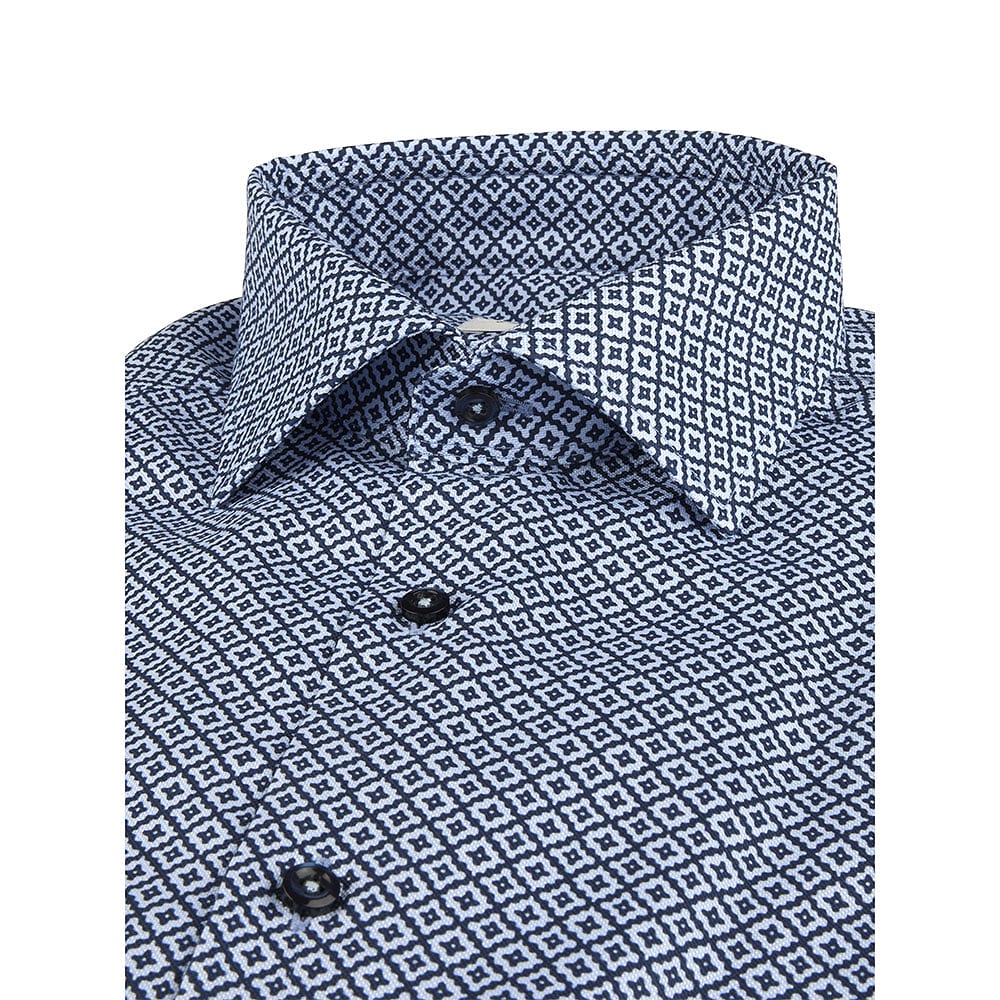 Blå Mönstrad Oxfordskjorta