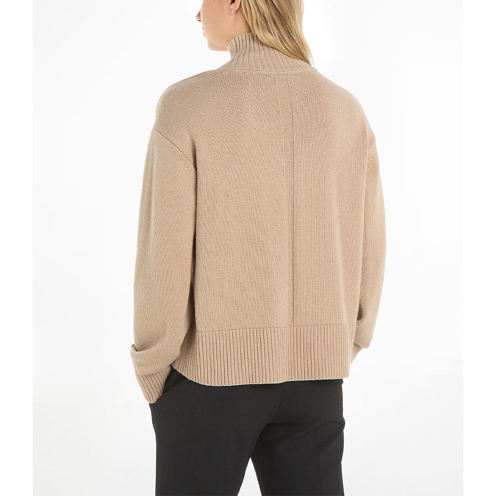 Wool blend mock-neck sweater
