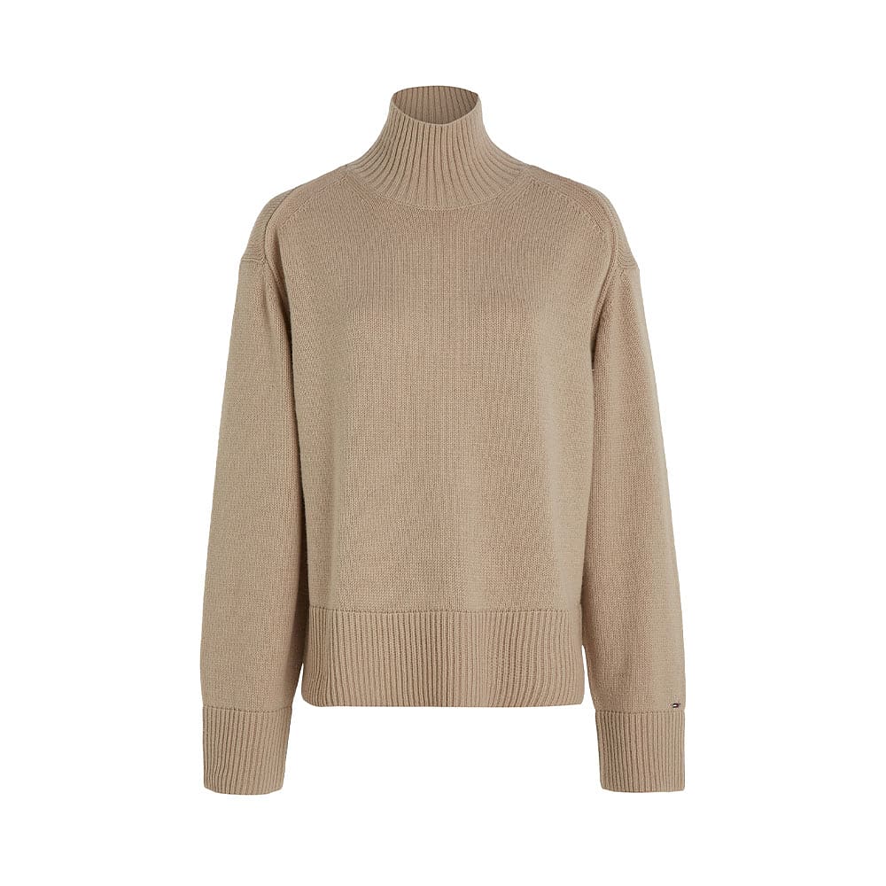 Wool blend mock-neck sweater