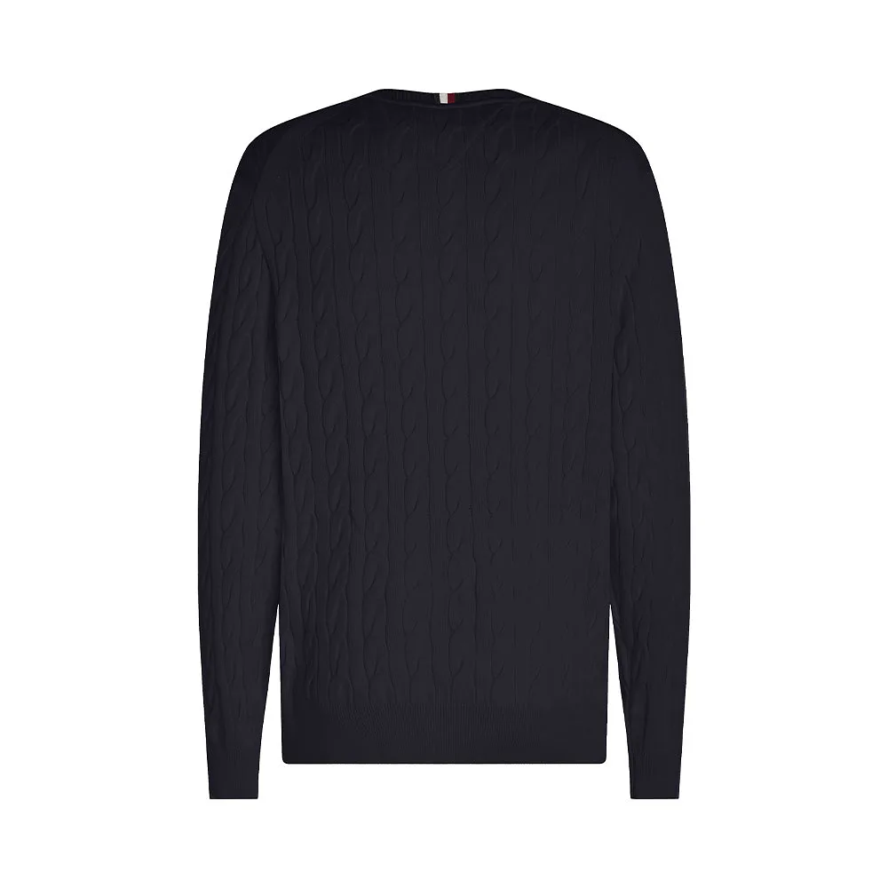 Crew neck cable sweater