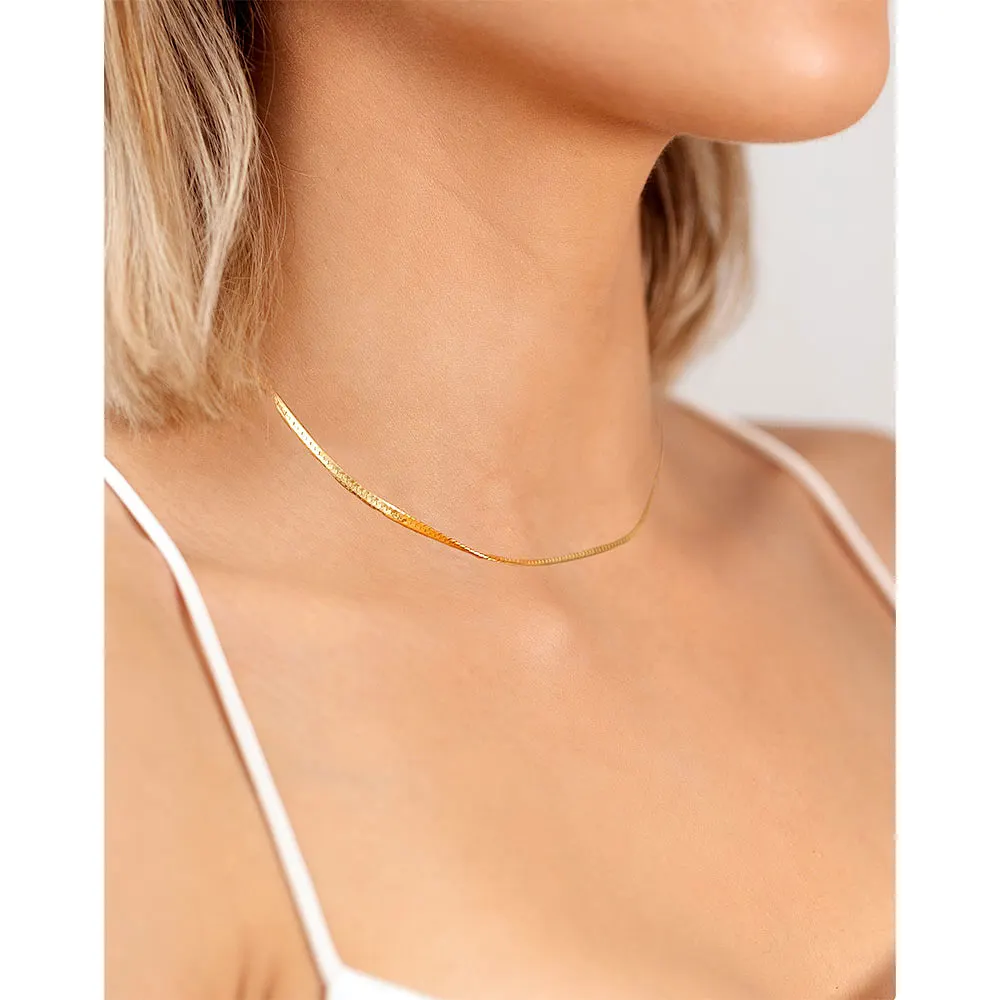 Herringbone Necklace Gold