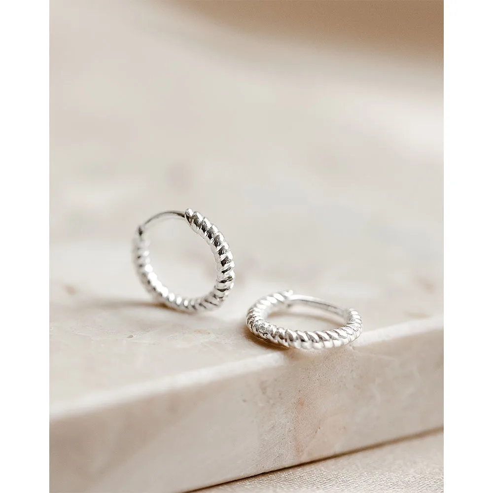 Beloved Twisted Small Hoops Silver