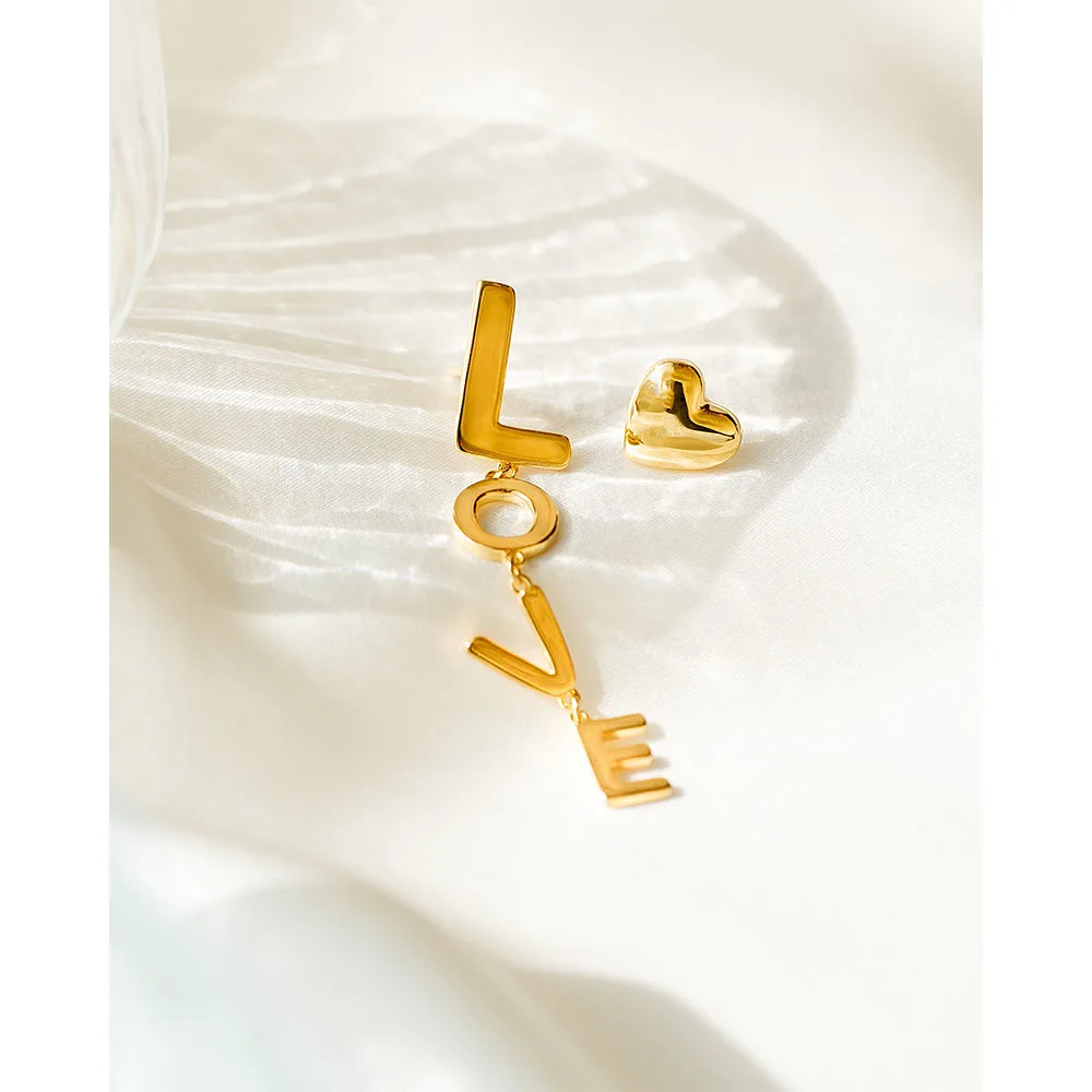 True Love Big L Single Earring Gold