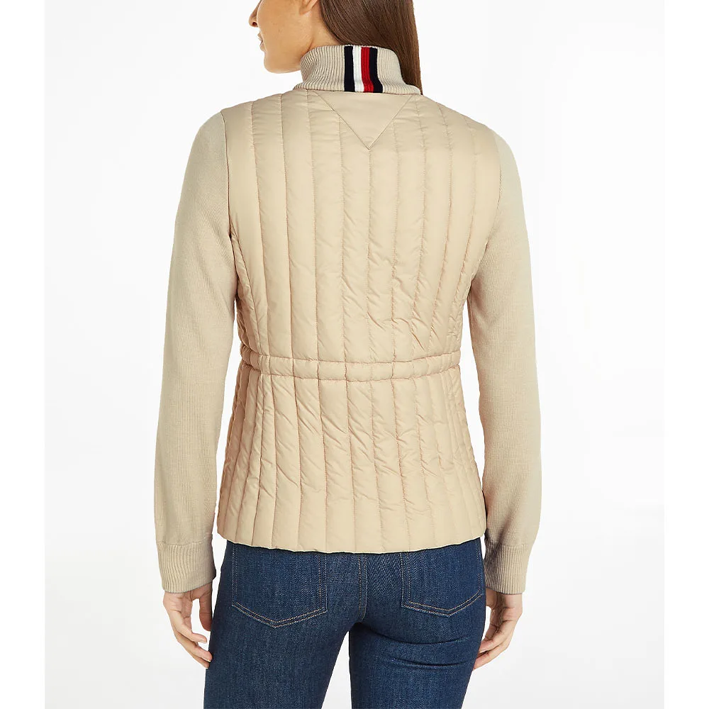 Lightweight padded knitted puffer jacket