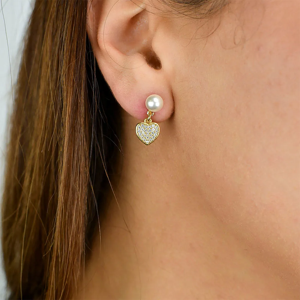 Earrings Pearl heart