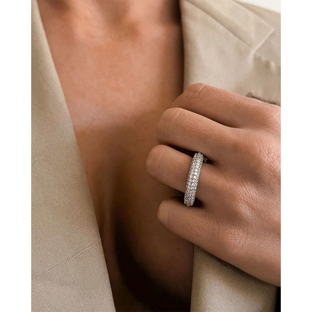 The Pavé Amalfi Ring - Silver
