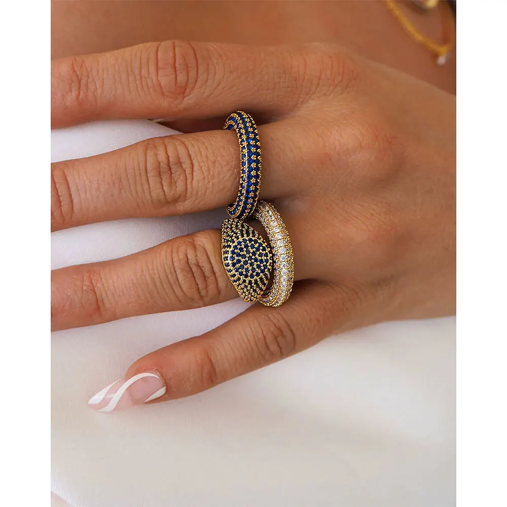 Pave Amalfi Ring - Blue Sapphire - Gold