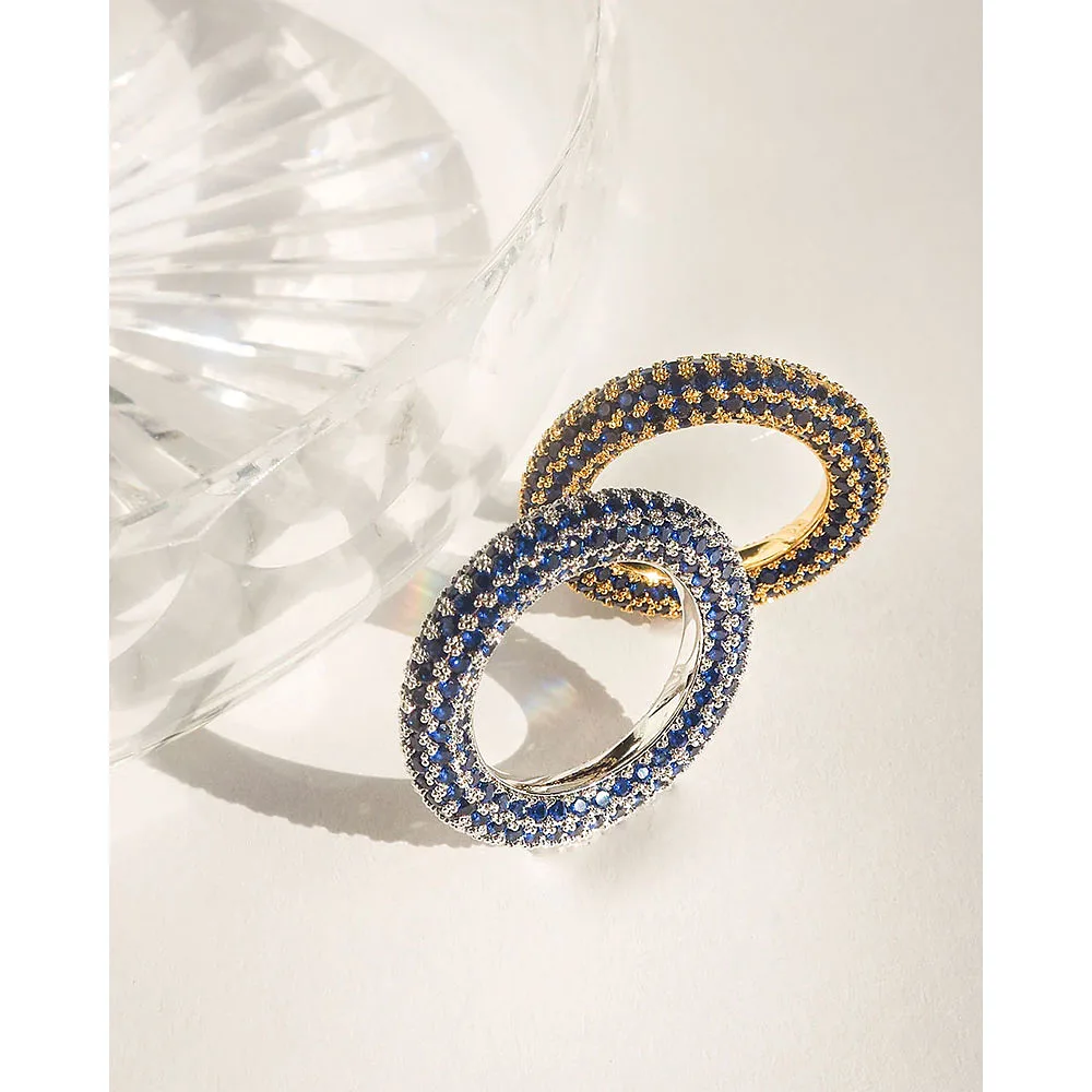 Pave Amalfi Ring - Blue Sapphire - Silver