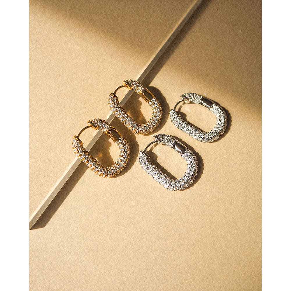 XL Pave Chain Link Hoops