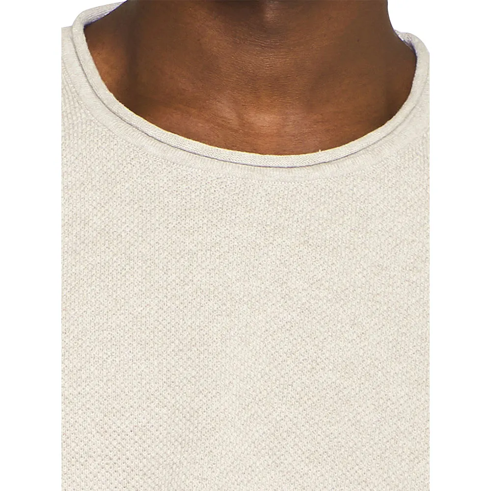 Cotton Crew Neck Knit With Roll Edge - GOTS/Vegan