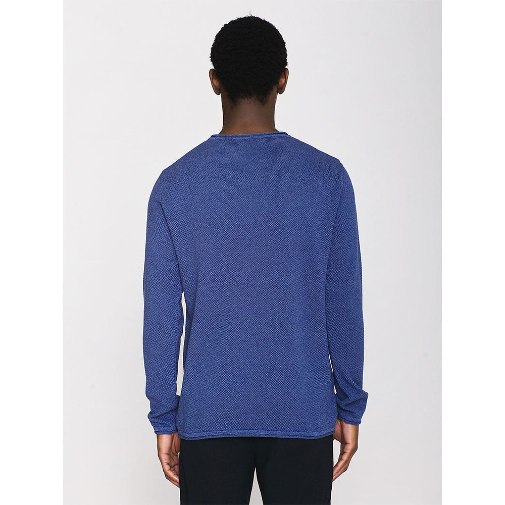 Cotton Crew Neck Knit With Roll Edge - GOTS/Vegan