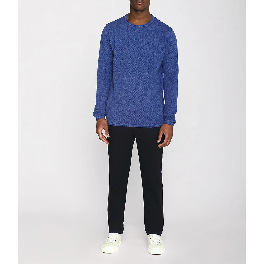 Cotton Crew Neck Knit With Roll Edge - GOTS/Vegan