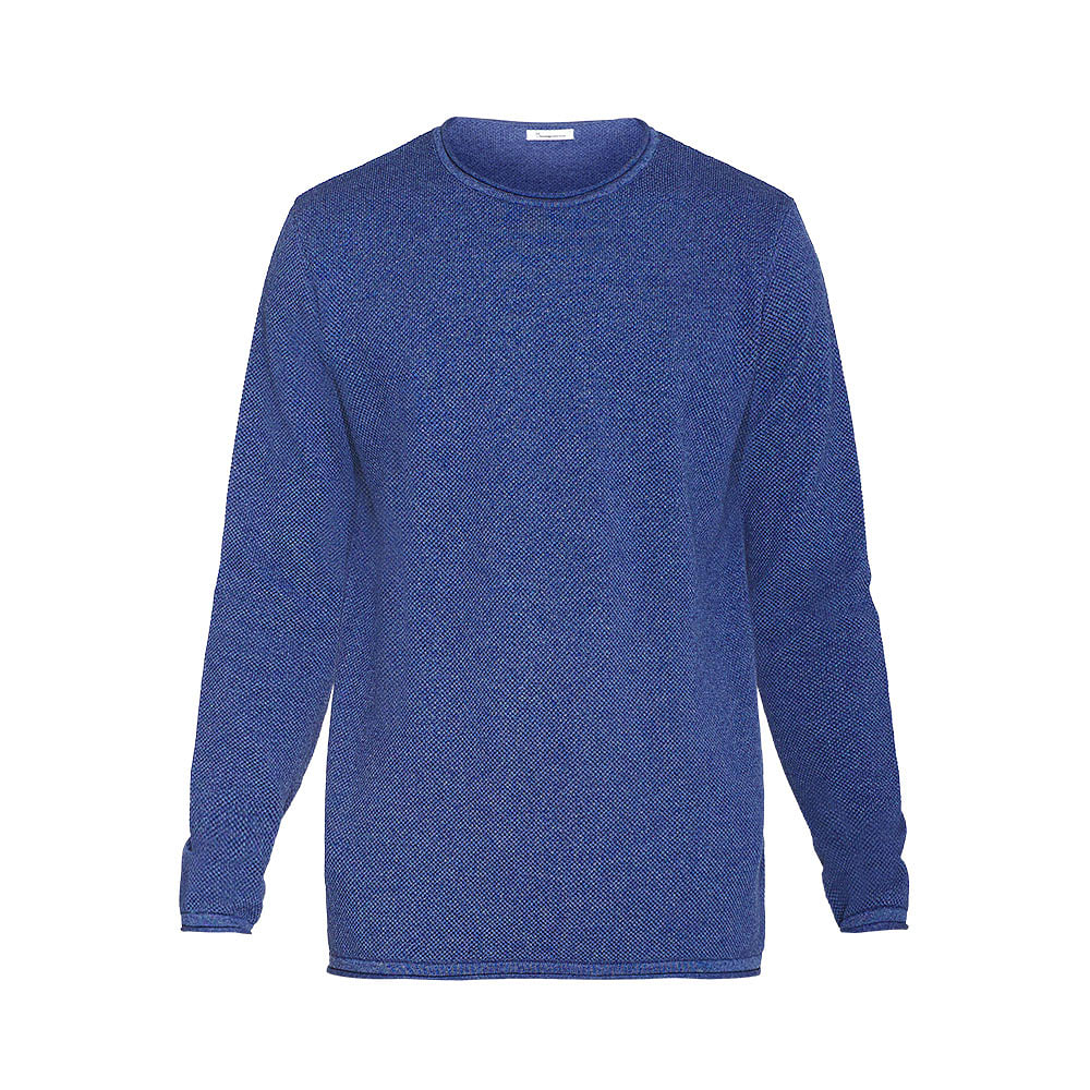 Cotton Crew Neck Knit With Roll Edge - GOTS/Vegan