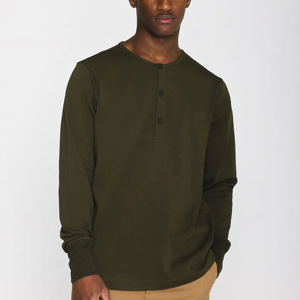 BO long sleeve henley - GOTS/Vegan