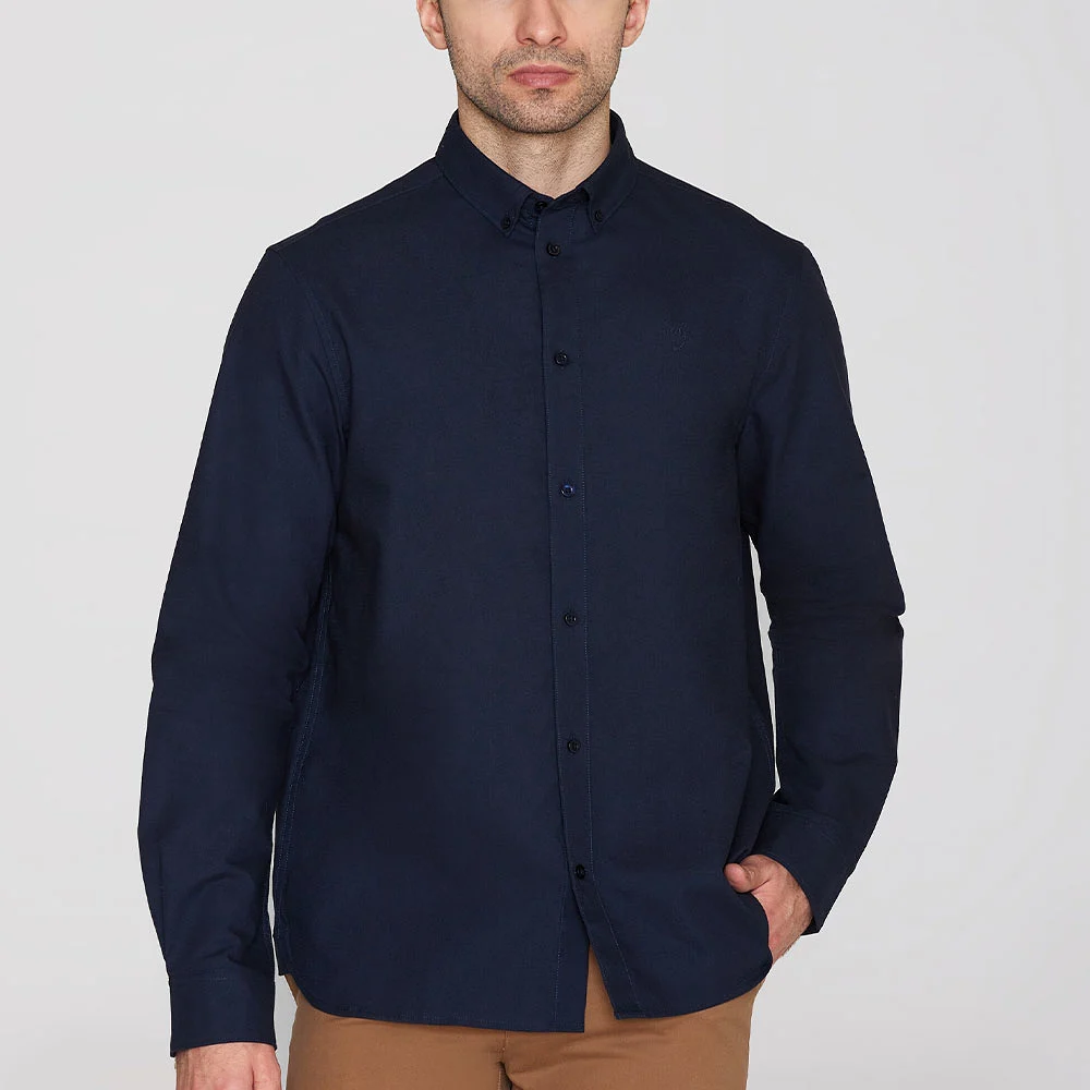 Harald Small owl oxford regular fit shirt - GOTS/Vegan