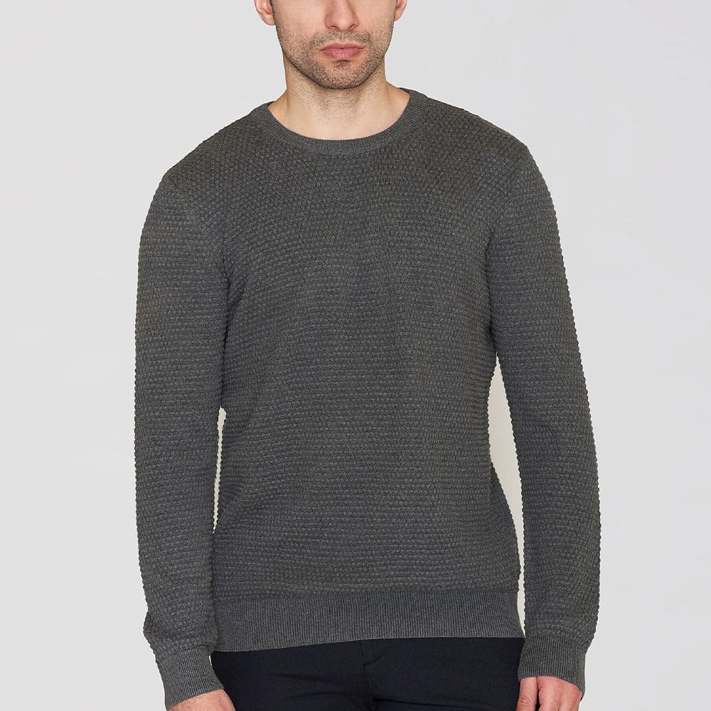 VAGN regular bubble knit crew neck - GOTS/Vegan