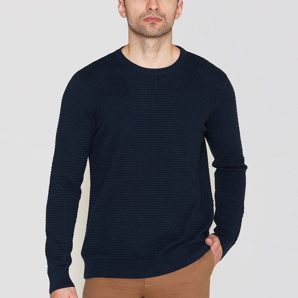 VAGN regular bubble knit crew neck - GOTS/Vegan