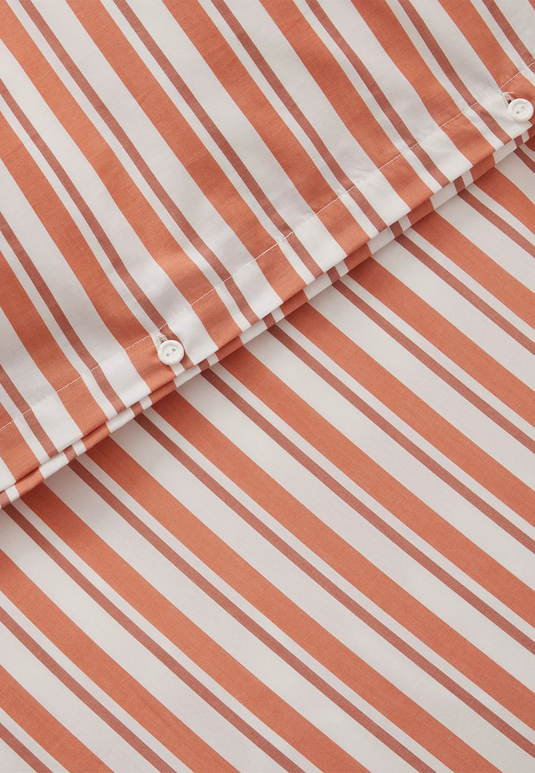 White/Terra Striped Cotton Poplin Bed Set