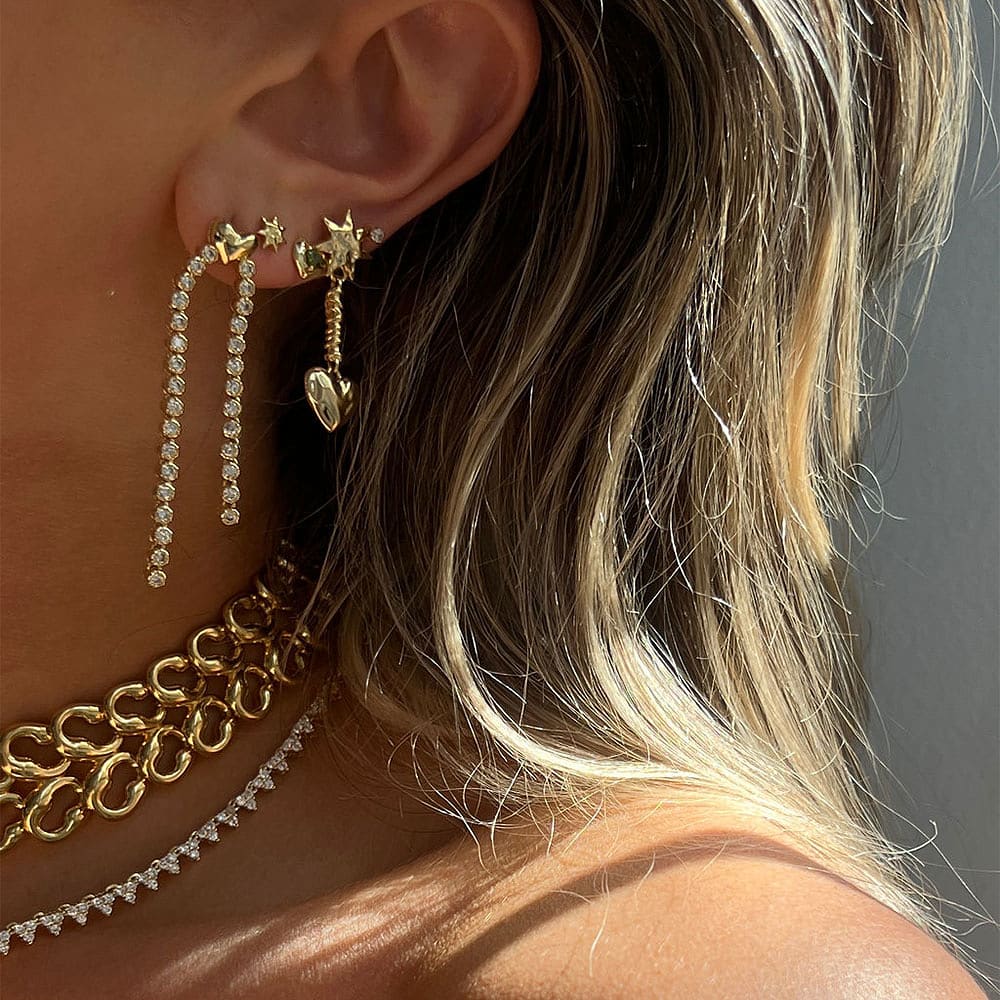 The Molten Heart Cascading Studs - Gold