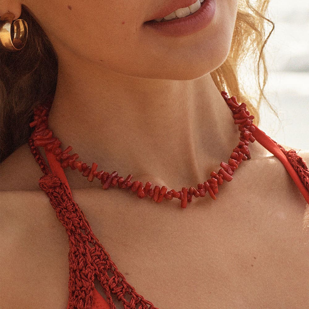 Riviera Necklace Red Gold