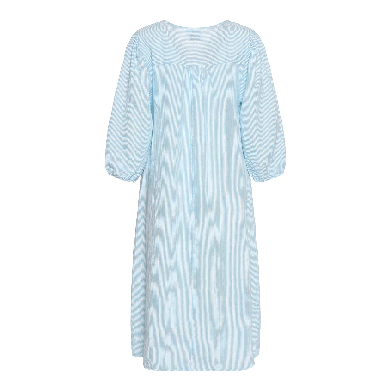 Ella, Dress Striped, Linen - Light Blue Stripe