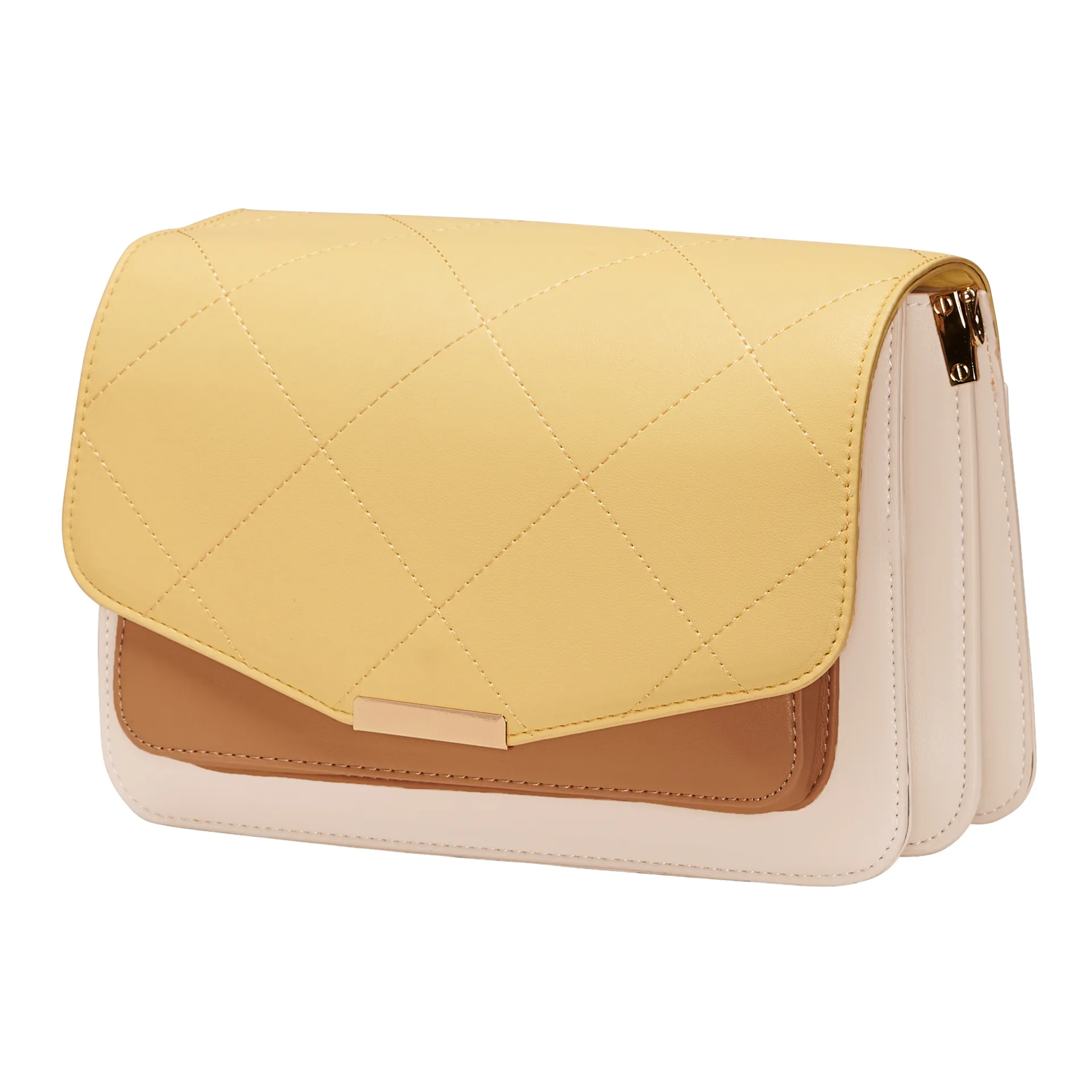 Blanca Multi Compartment Bag - Yellow/nude/drk.nude