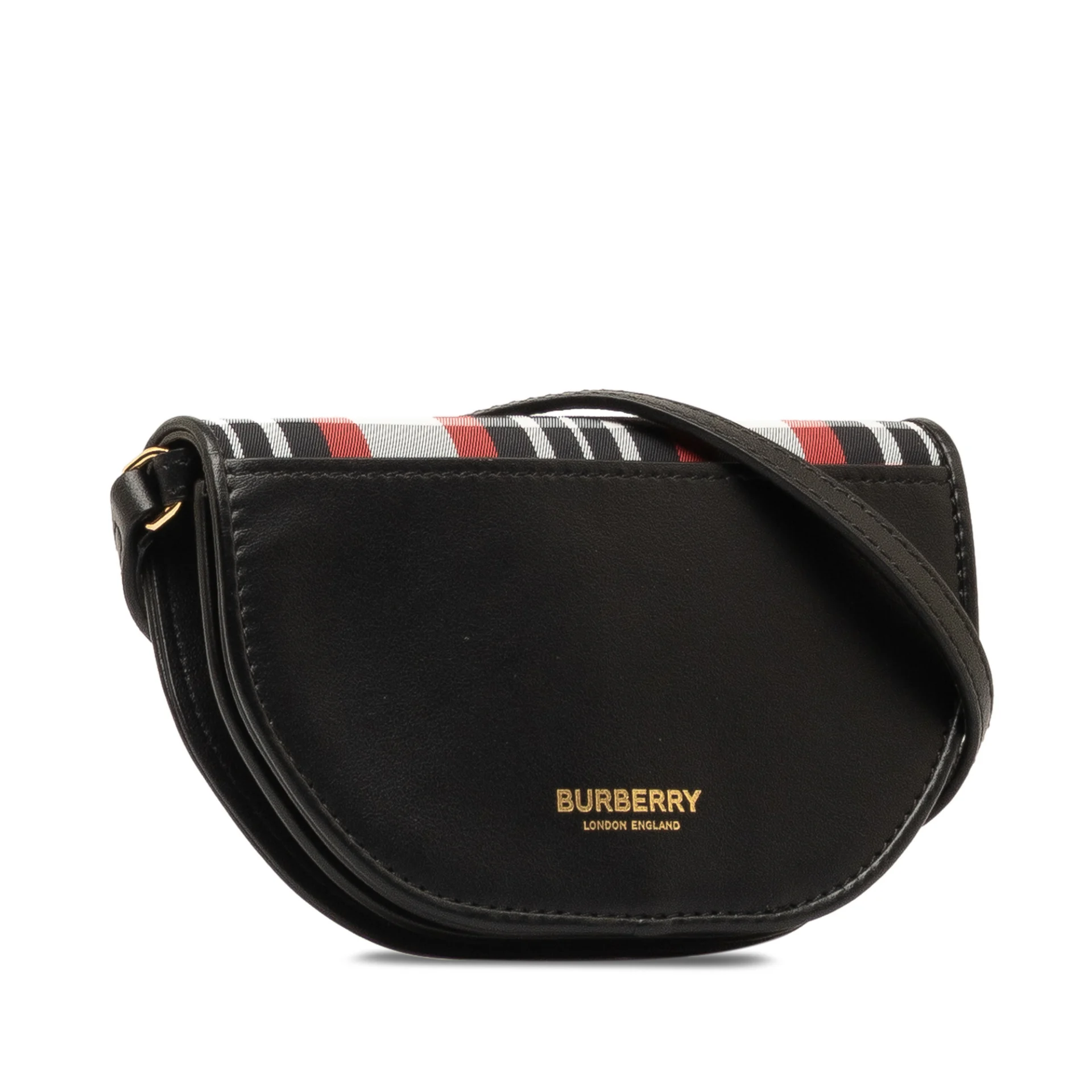 Burberry Olympia Micro Tartan Nylon And Leather Crossbody