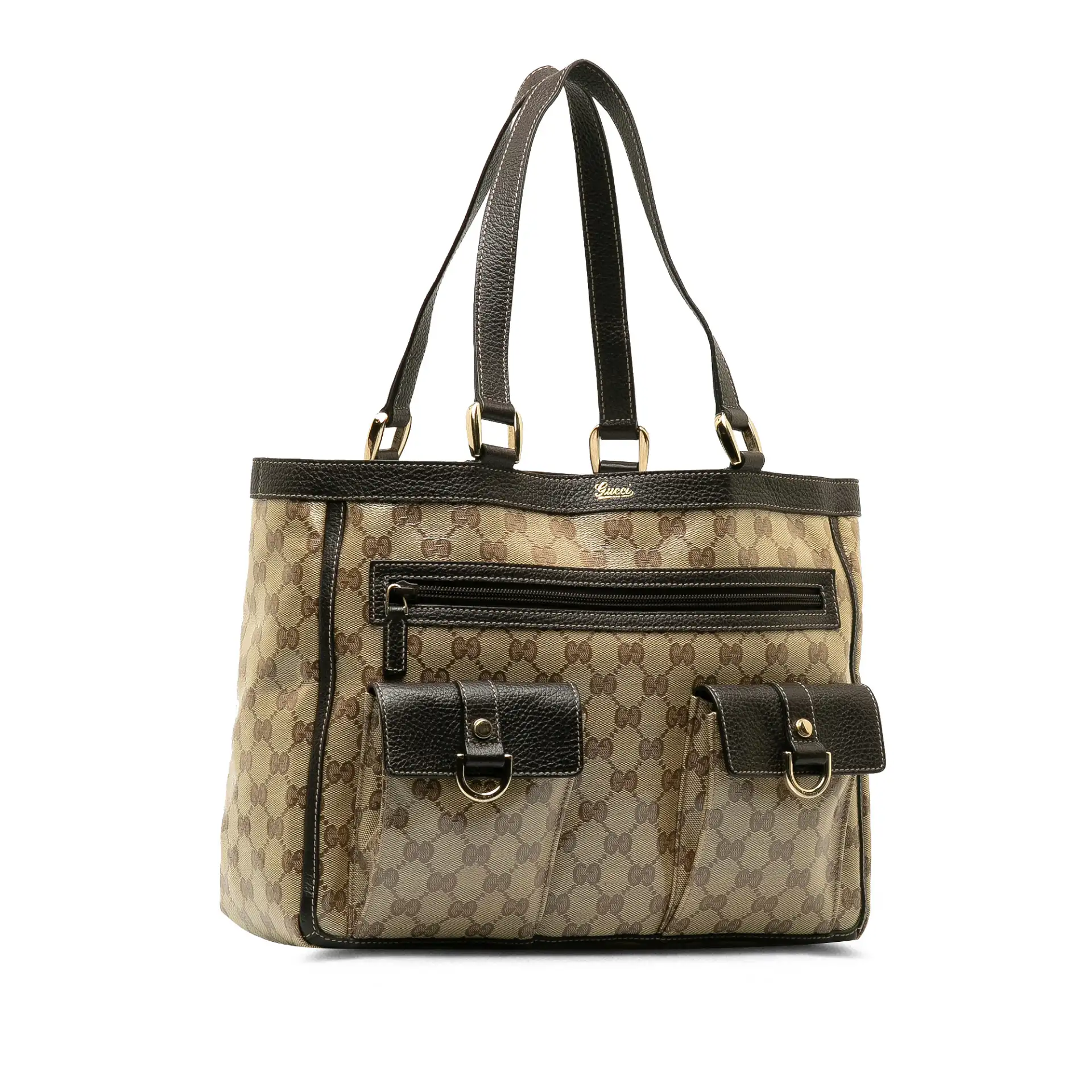 Gucci Gg Canvas Abbey Pocket Tote