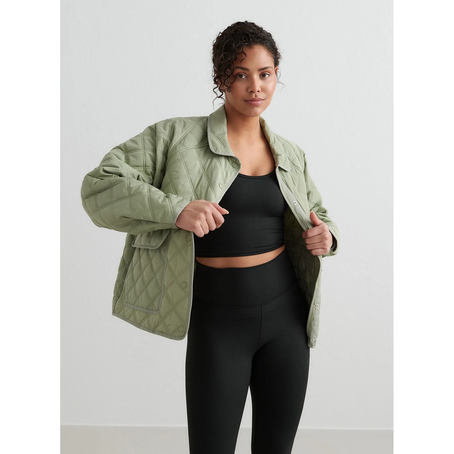 Pale Khaki Quilted Femme Jacket