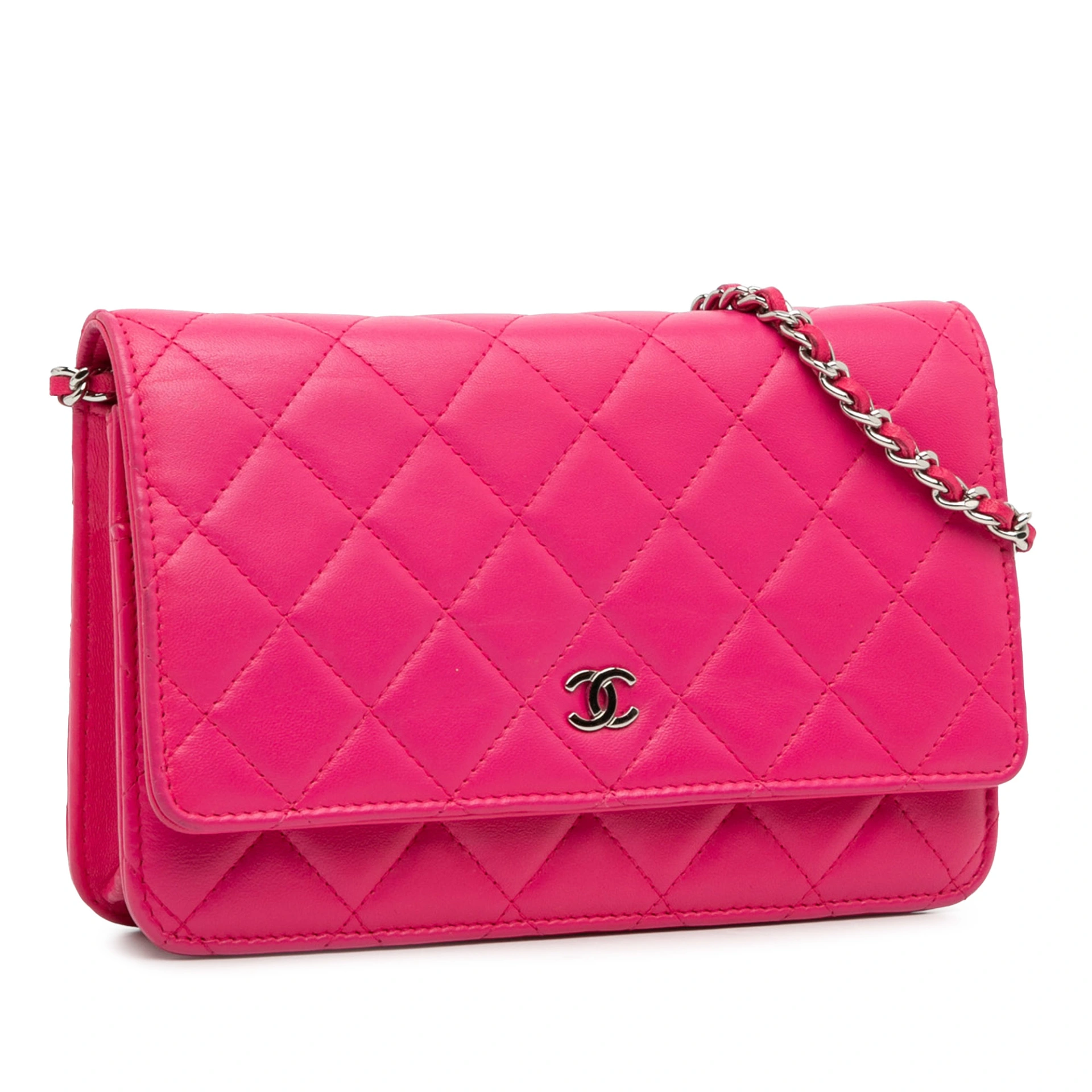 Chanel Cc Quilted Lambskin Wallet On Chain