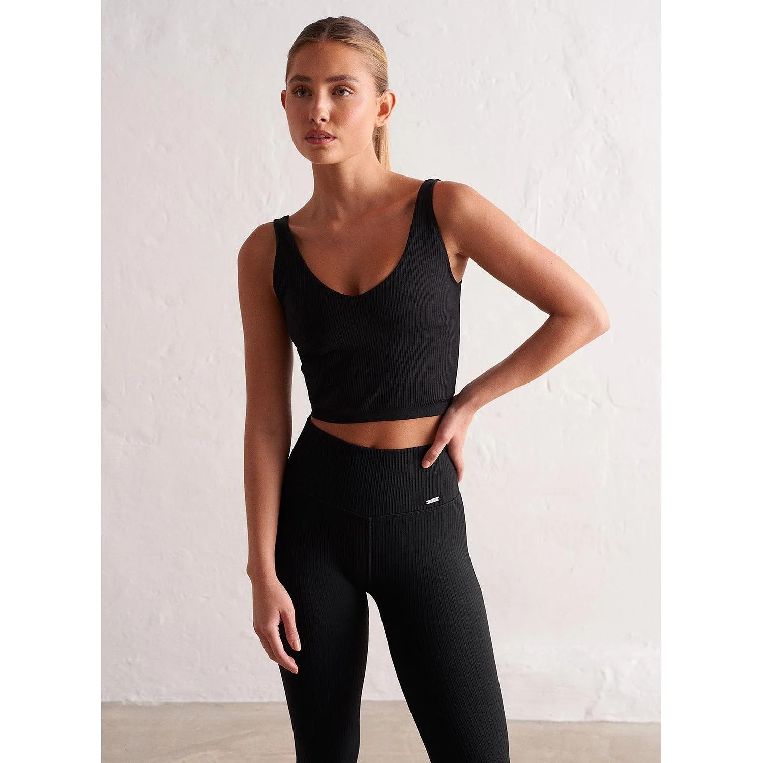 Black Ribbed Seamless Bralette