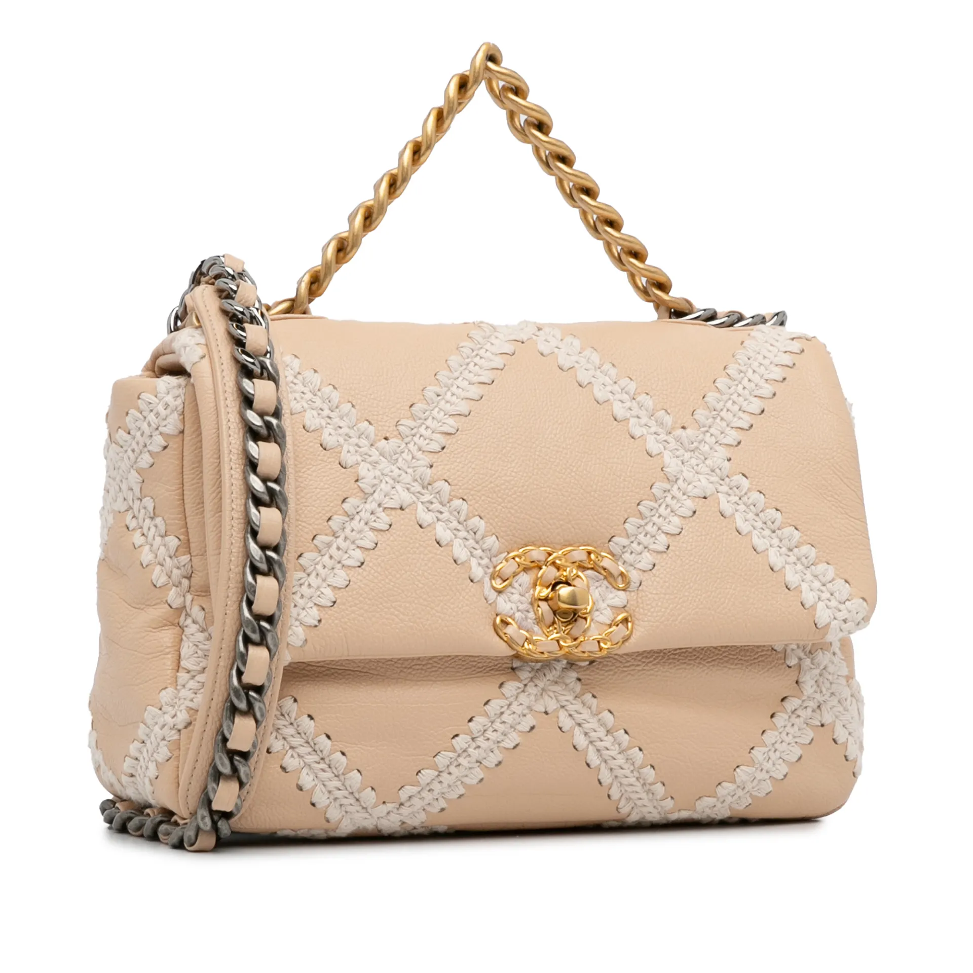 Chanel Medium Crochet And Calfskin 19 Flap Bag