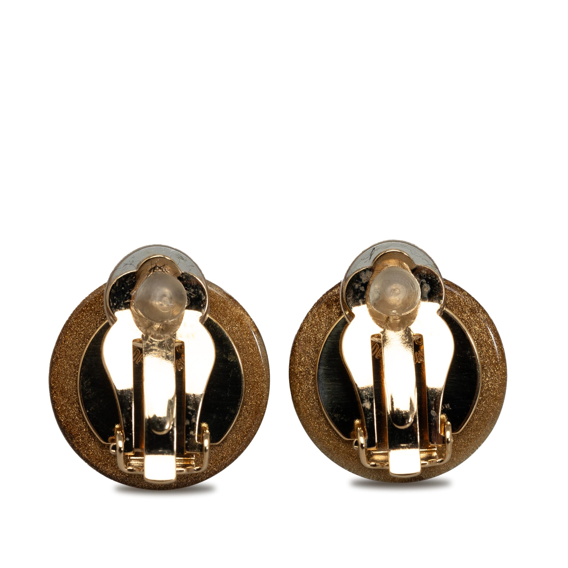 Chanel Resin Cc Clover Clip On Earrings