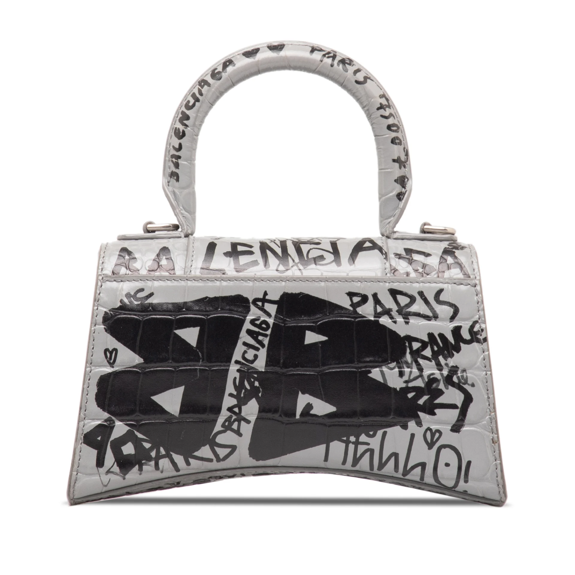 Balenciaga Xs Hourglass Graffiti Top Handle Bag