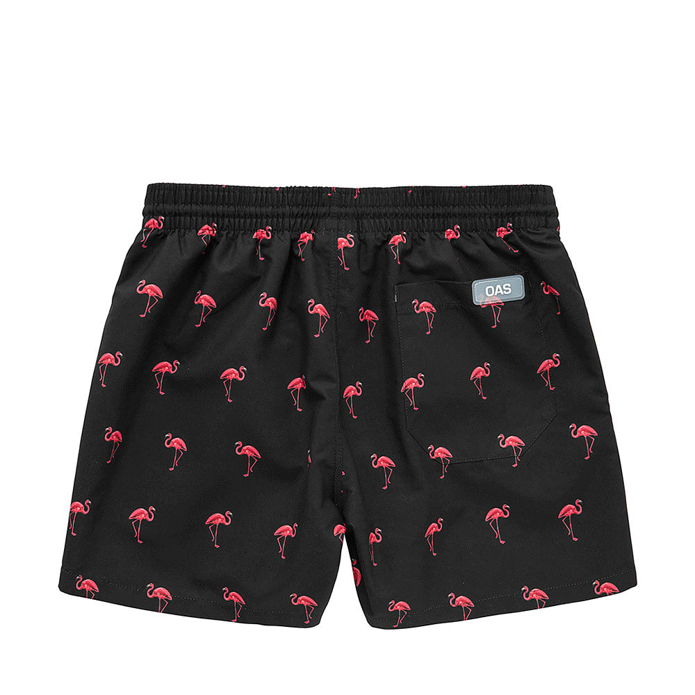 Black Flamingo Swim Trunks