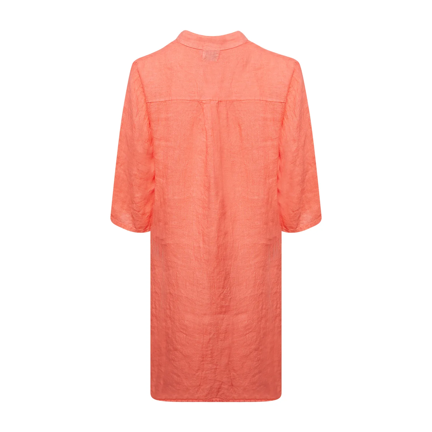 17690p, Shirt Dress With Pocket, Linen - Water Melon