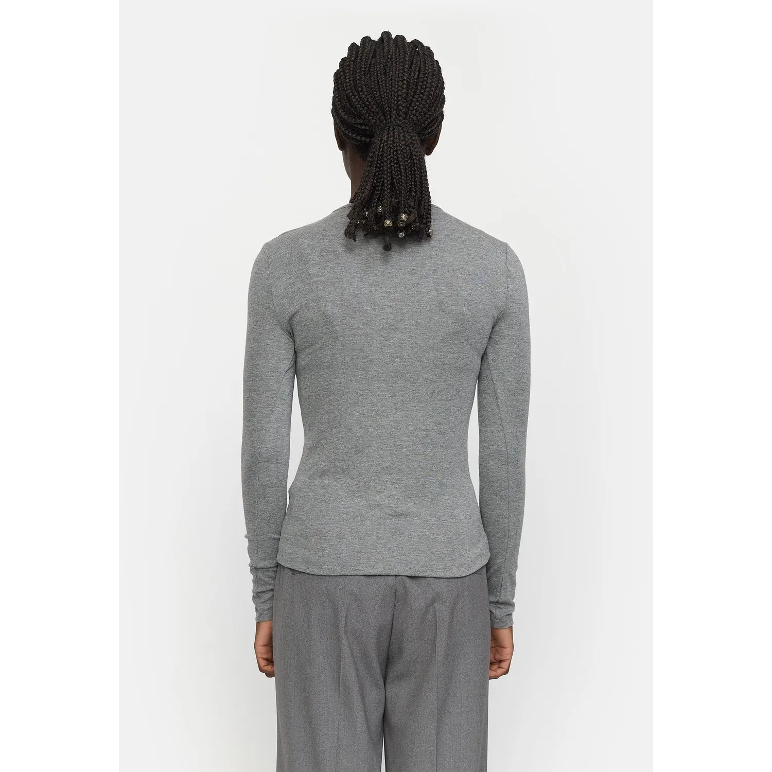 Srroman O-neck - Medium Grey Melange