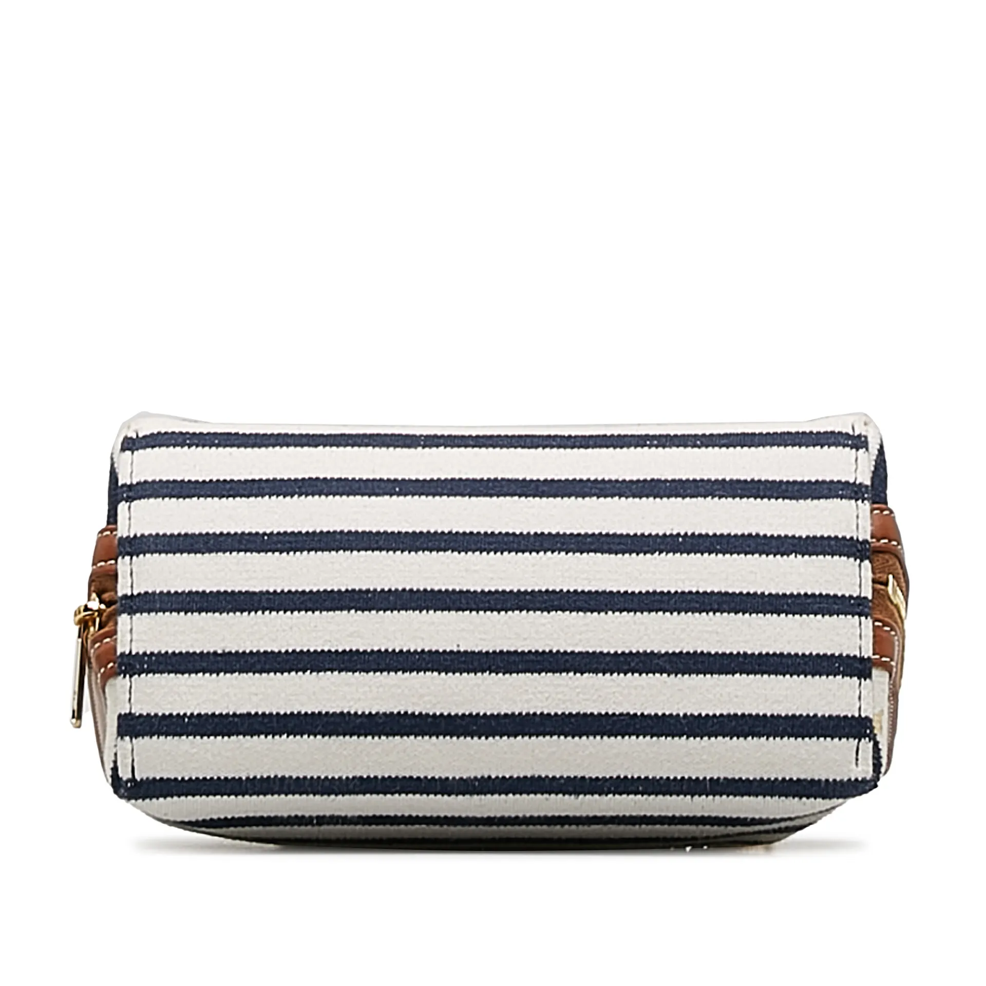 Celine Stripe Triomphe Clutch On Chain