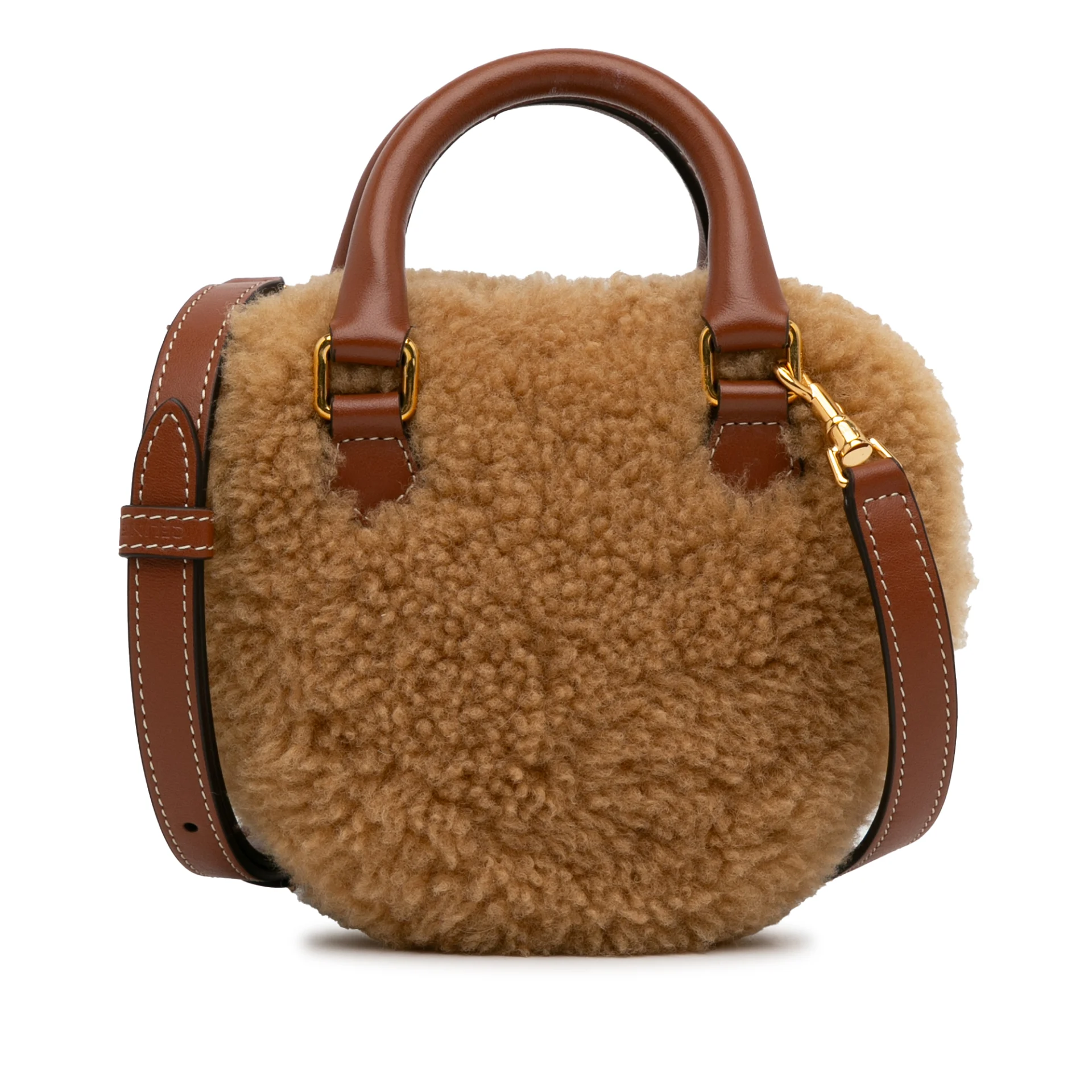 Celine Shearling Heart Satchel