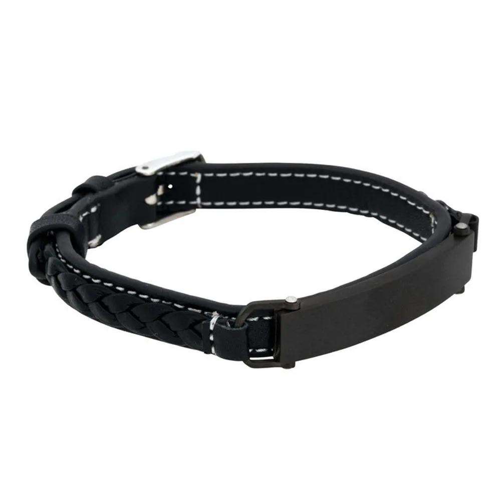 Levin Leather Bracelet Black