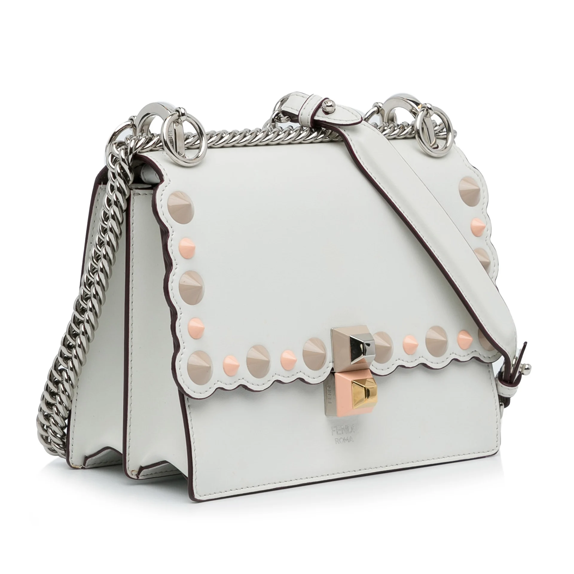 Fendi Studded Scalloped Kan I Crossbody