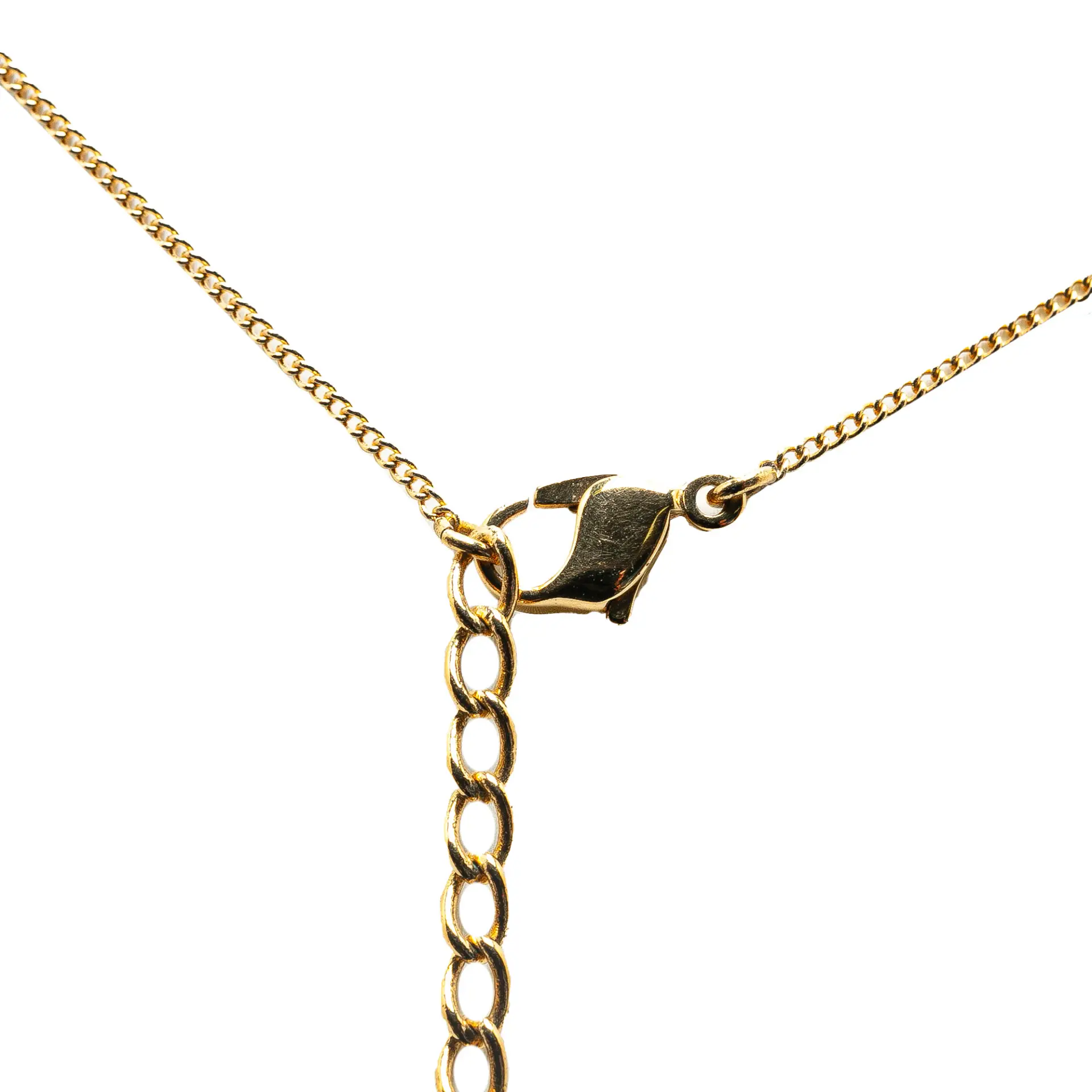 Dior Logo Rhinestones Pendant Necklace