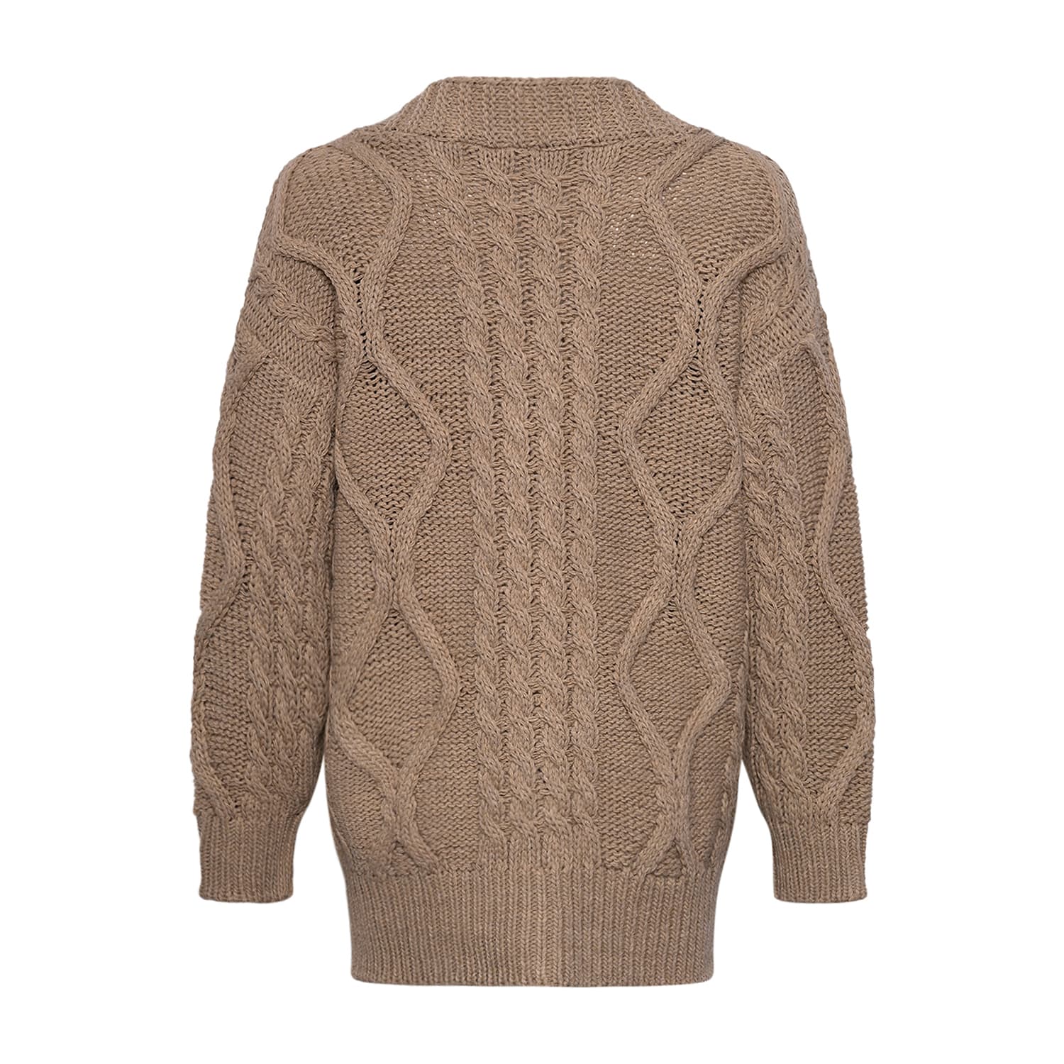 Carla, Long Cardigan Knit - Beige