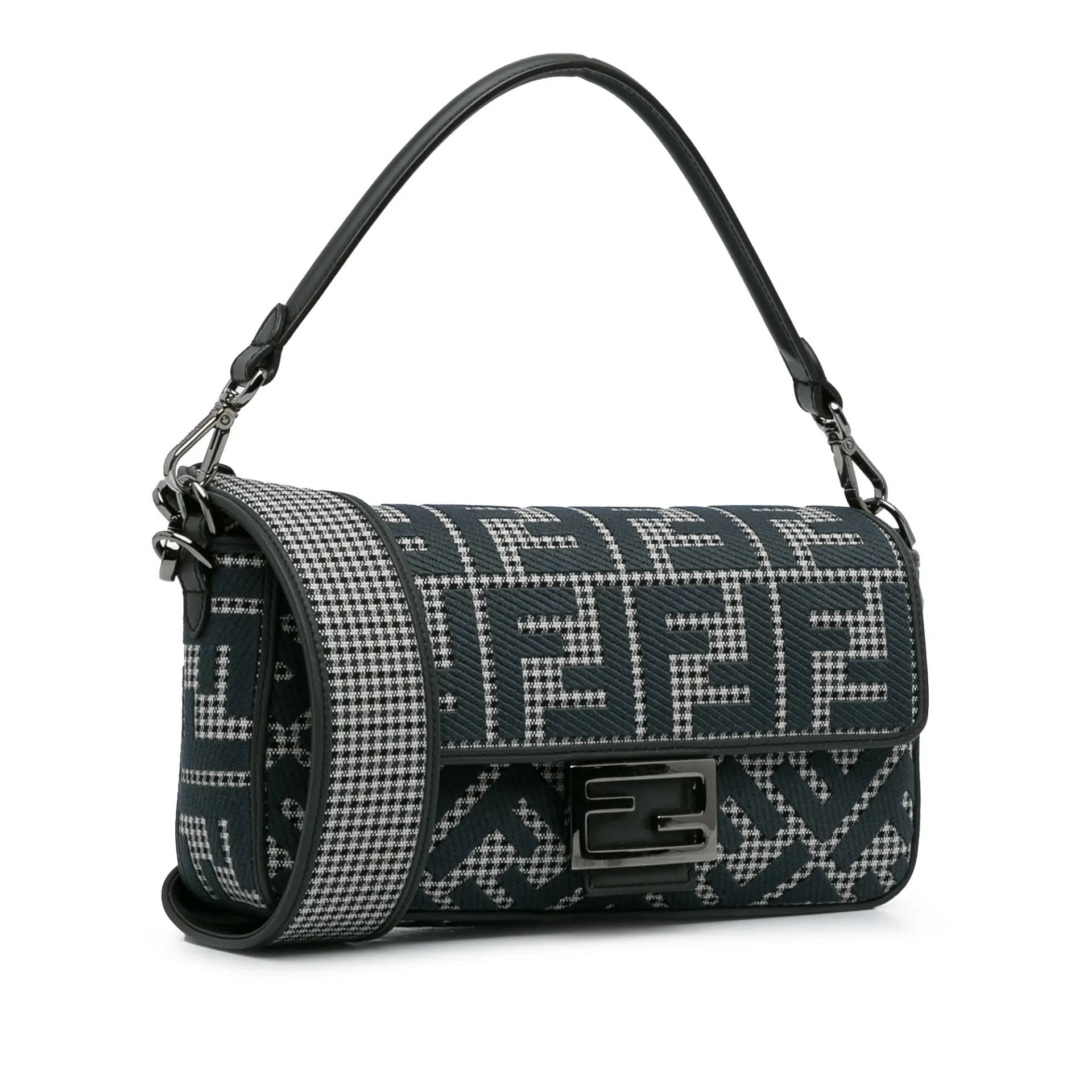 Fendi Houndstooth Zucca Baguette